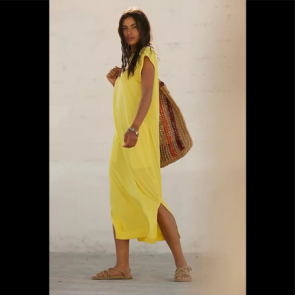 Free People New W Tags Slouchy Maxi Long Dress w/ Slits Multiple Sizes - Picture 3 of 4